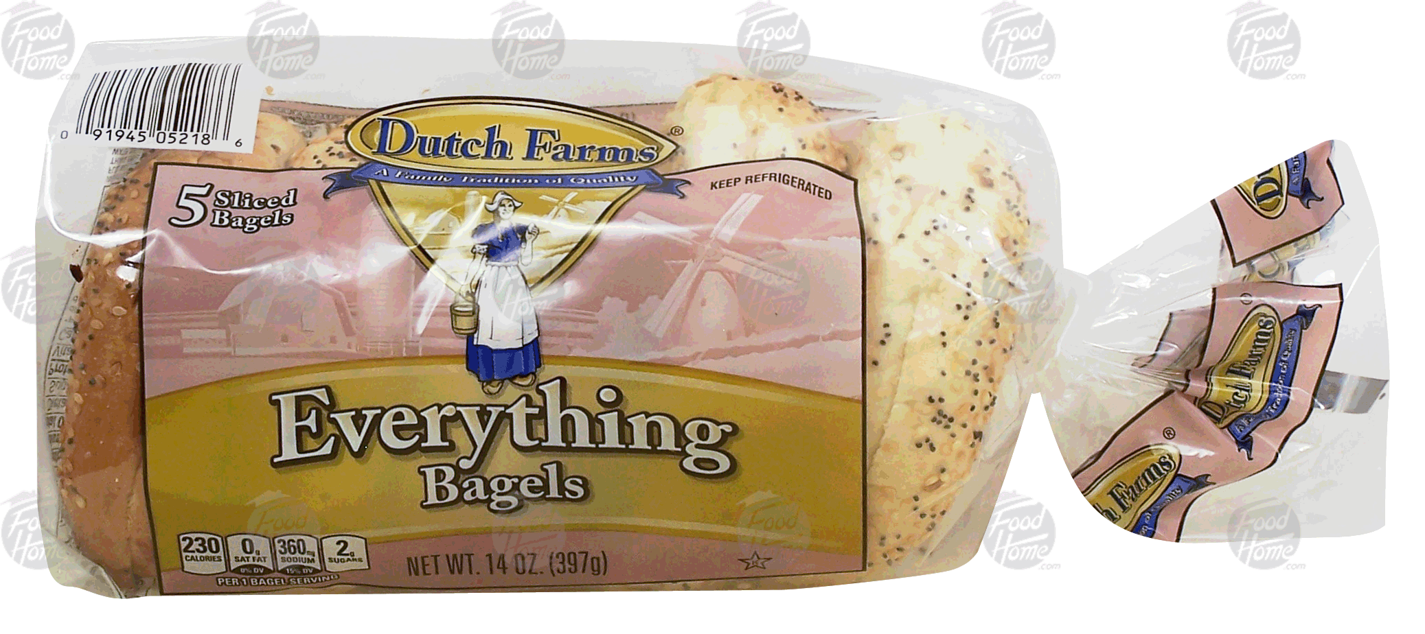 Dutch Farms  everything bagels, pre-sliced, 5 count Full-Size Picture